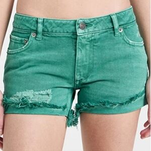 SER.O.YA Teal Distressed Jean Shorts